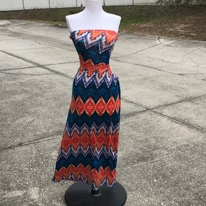 Good time colorful long dress with adjustable cut out on side
